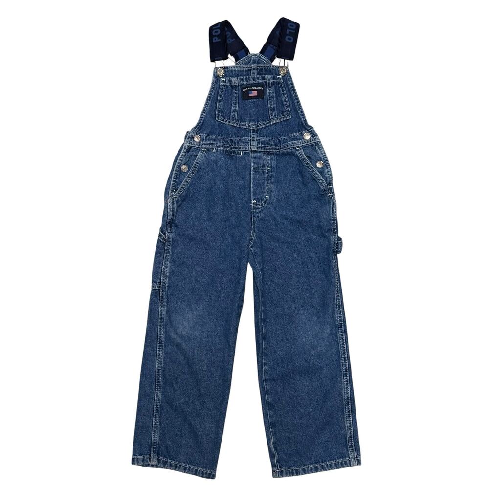 Vintage Polo Ralph Lauren Kids Denim Overalls USA Made Size 4